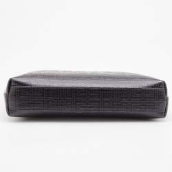 Givenchy Black Monogram Coated Canvas Logo Detail 4G Pouch