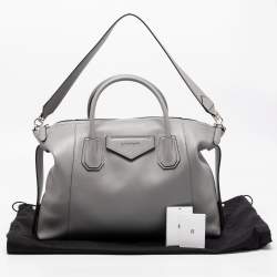 Pre Owned حقيبة يد توتس جيفنشي أنتيغونا جلد رصاصي ناعم متوسطة