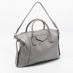 Pre Owned حقيبة يد توتس جيفنشي أنتيغونا جلد رصاصي ناعم متوسطة