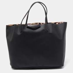 Givenchy Black Coated Canvas Large Antigona Shopper Tote