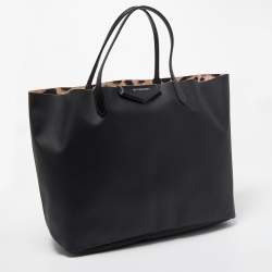 Givenchy Black Coated Canvas Large Antigona Shopper Tote