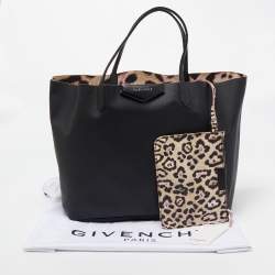 Givenchy Black Coated Canvas Large Antigona Shopper Tote