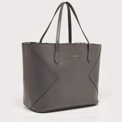 Pre Owned Givenchy Grey/White Leather Wing Shopping Tote