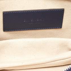 Pre Owned Givenchy Navy Blue Leather and Suede Fringe Crossbody Bag