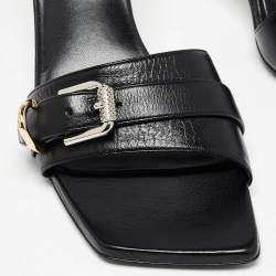 Givenchy Black Leather Voyou Slide Sandals Size 38