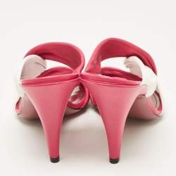 Givenchy Pink/White Leather Slide Sandals Size 36.5