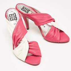 Givenchy Pink/White Leather Slide Sandals Size 36.5