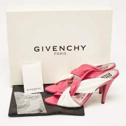 Givenchy Pink/White Leather Slide Sandals Size 36.5
