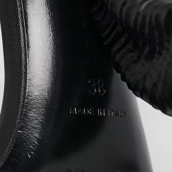 Pre Owned Givenchy Black Leather Triple Toes Horn Ankle Strap Sandals Size 38