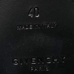 Pre Owned حذاء بوت ركبه جيفنشي شارك لوك كعب روكي جلد أسود مقاس 39.5