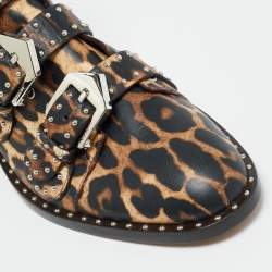 Pre Owned Givenchy Size 36 Black Leather Studded Buckle Detail Ankle Boots