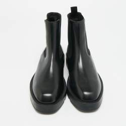 مملوكة مسبقًا حذاء بوت كاحل جيفنشي جلد أسود مقاس 38.5