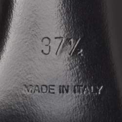 Pre Owned Givenchy G Cube Size 37.5 Black Leather Pointed Toe Slingback Pumps