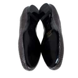 Givenchy Grey Python Embossed Leather Ballet Flats Size 39.5