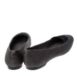 Givenchy Grey Python Embossed Leather Ballet Flats Size 39.5