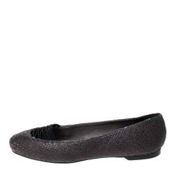 Givenchy Grey Python Embossed Leather Ballet Flats Size 39.5
