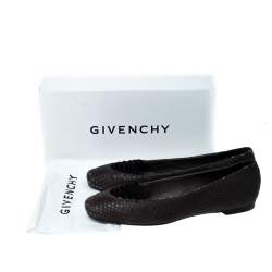Givenchy Grey Python Embossed Leather Ballet Flats Size 39.5