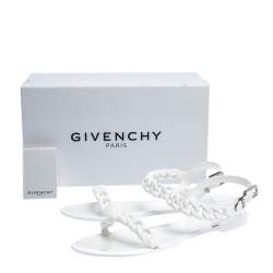Pre Owned Givenchy White Jelly Chain-Link Flat Sandals Size 41