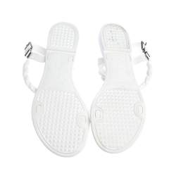 Pre Owned Givenchy White Jelly Chain-Link Flat Sandals Size 41