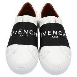 Pre Owned Givenchy White/Black Urban Street Logo Sneakers Size EU 38
