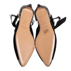 Pre Owned حذاء بوت كاحل جينفشي جلد نقش ثعبان وسويدي أسود مقاس 38.5