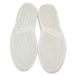 Pre Owned حذاء رياضي جيفنشي سكيت جلد أبيض/أسود طباعة نجوم سليب أون مقاس 41