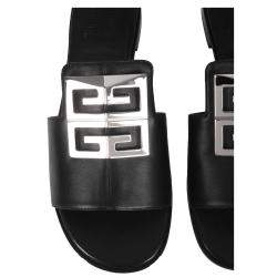 مملوكة مسبقًا Givenchy Black Leather 4G Sandals Size IT 40