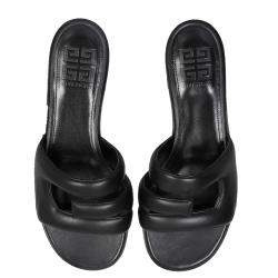 Pre Owned Givenchy Black Leather G Slide Sandals Size IT 40