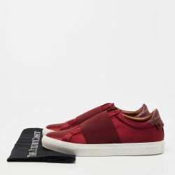 Givenchy Burgundy Satin and Elastic Band Slip On Sneakers Size 40