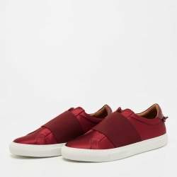 Givenchy Burgundy Satin and Elastic Band Slip On Sneakers Size 40