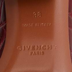 Givenchy Burgundy Croc Embossed Leather Triangle Mules Size 38