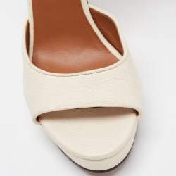 Givenchy Cream Leather Shark Lock Ankle Strap Platform Sandals Size 38