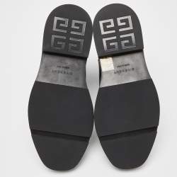 Pre Owned Givenchy Black Leather Ankle Length Boots Size 37.5