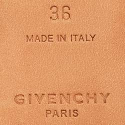 Pre Owned Givenchy Metallic Grey Leather Bedford Flat Mules Size 36