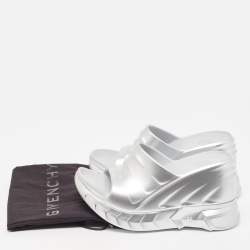 Givenchy Silver Rubber Marshmallow Sandals Size 36