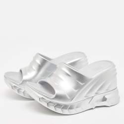 Givenchy Silver Rubber Marshmallow Sandals Size 36