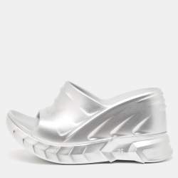 Givenchy Silver Rubber Marshmallow Sandals Size 36