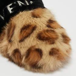Givenchy Brown/Black Calf Hair Flat Slides Size 38   