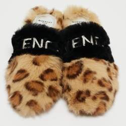 Givenchy Brown/Black Calf Hair Flat Slides Size 38   