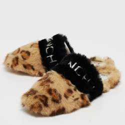 Givenchy Brown/Black Calf Hair Flat Slides Size 38   