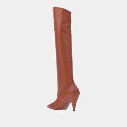 Pre Owned Givenchy Leather Over The Knee Boots Size 41