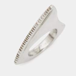 Givenchy Shark Tooth Silver Tone Ring Size 52