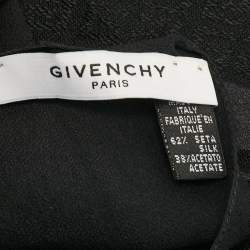 Givenchy Black Logo Patterned Silk Blend Scarf