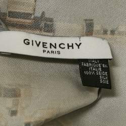 Givenchy Light Blue Printed Silk Square Scarf 