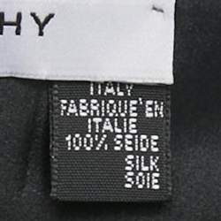 Givenchy Black Monogram Print Satin Silk Fringed Scarf 