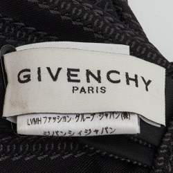 Pre Owned Givenchy Black Logo Pattern Silk Bow Tie