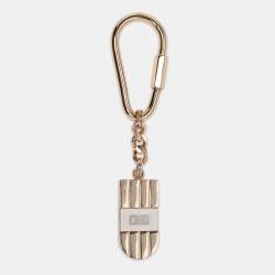 Pre Owned Givenchy Gold Tone Metal Charm Key Holder 