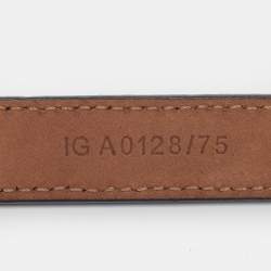 Pre Owned Givenchy Chain Detail Slim 75 CM Belt Black Leather