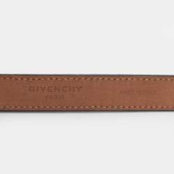 Pre Owned Givenchy Chain Detail Slim 75 CM Belt Black Leather