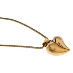 Pre Owned Givenchy Gold Tone Heart Pendant Necklace